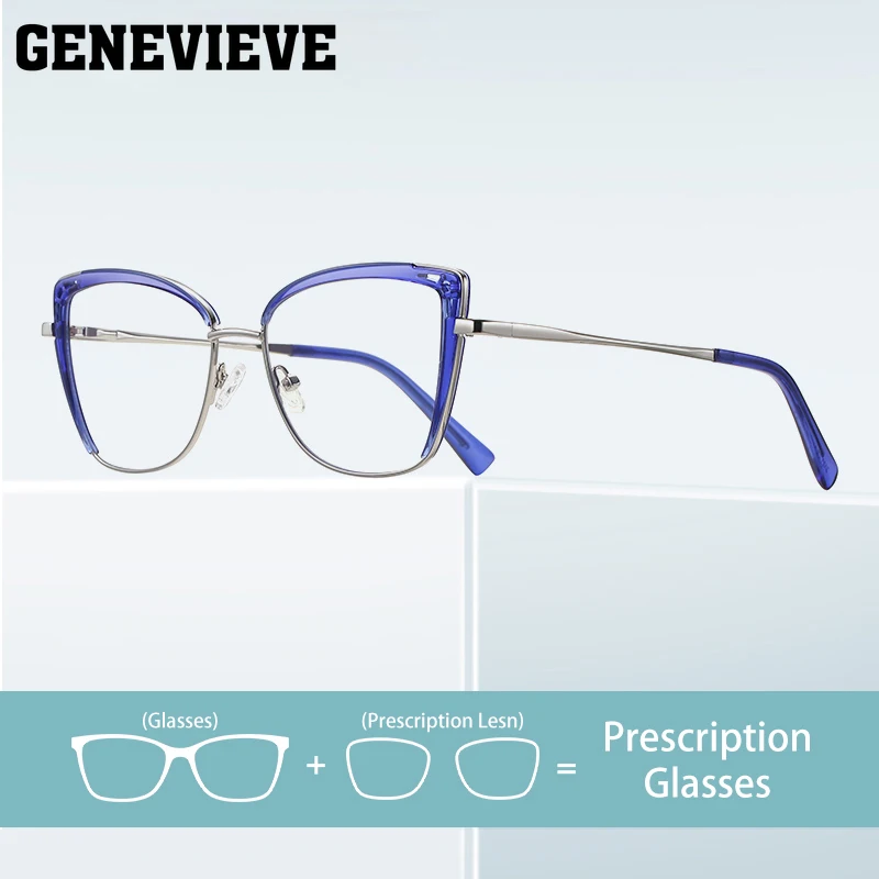 GENEVIEVE Fashion New Large Frame Butterfly Design Blue Light Reading Glasses Customizable Prescription Photochromic PFD3121
GENEVIEVE Fashion New Large Frame Butterfly Design Blue Light Reading Glasses Customizable Prescription Photochromic PFD3121