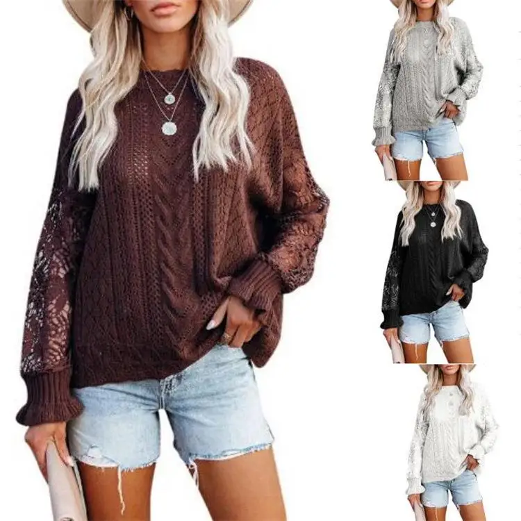 Women's Knitted Sweater with Hollowed out Lace Sleeves Regular Fit Hollow out Design Thin Winter Fashion Color
Women's Knitted Sweater with Hollowed out Lace Sleeves Regular Fit Hollow out Design Thin Winter Fashion Color