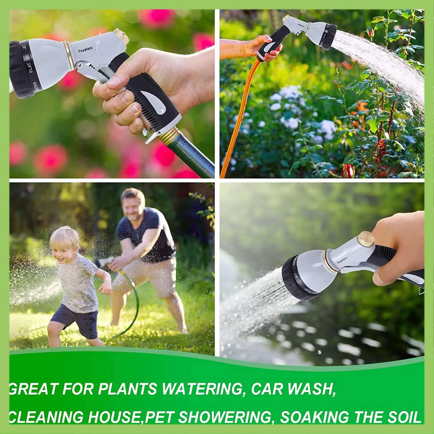 High-Pressure Hose Nozzle Watering Nozzle Household Car Wash Nozzle Garden Watering Multifunctional Water Nozzle Gray
High-Pressure Hose Nozzle Watering Nozzle Household Car Wash Nozzle Garden Watering Multifunctional Water Nozzle Gray