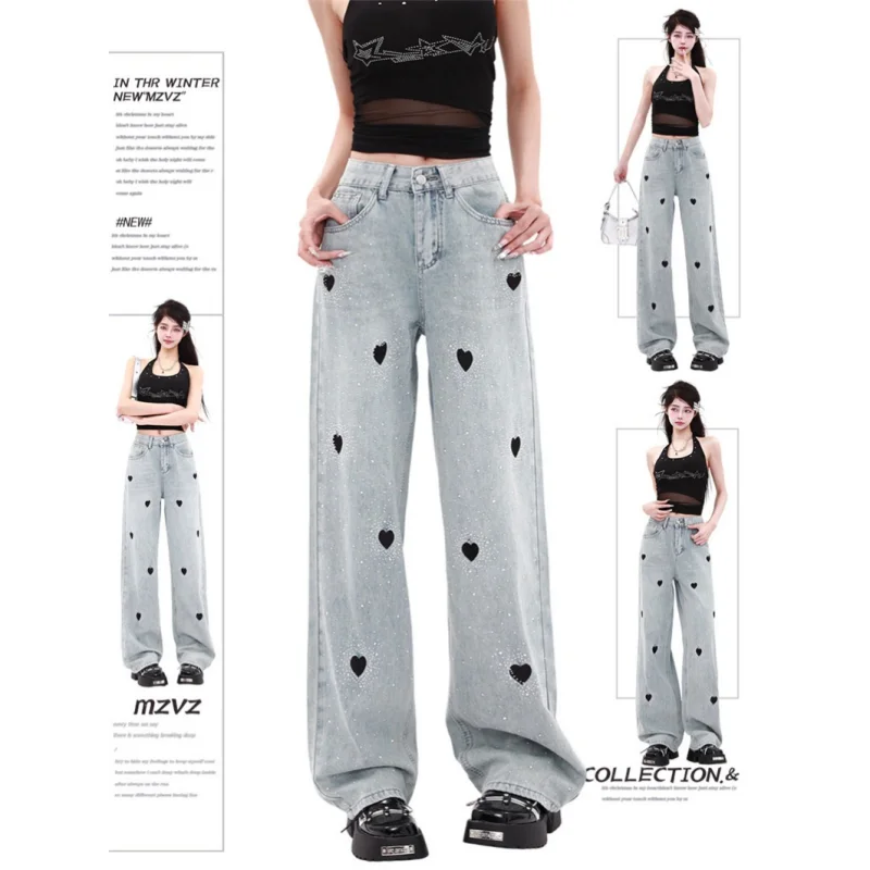 Blue Clothes Y2K Jeans for Women American Wide Leg Pants High Waisted Vintage Straight Summer Heart-shaped Baggy Jeans Trousers
Blue Clothes Y2K Jeans for Women American Wide Leg Pants High Waisted Vintage Straight Summer Heart-shaped Baggy Jeans Trousers