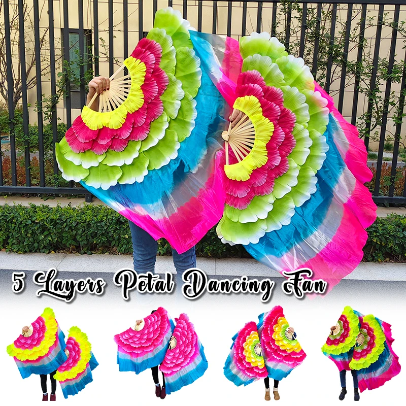 Peony Flower Dance Fan 5 Layers Double Sided Silk Hand Fan Chinese Yangge Belly Dance Performance Props Half Circle Silk Veil
Peony Flower Dance Fan 5 Layers Double Sided Silk Hand Fan Chinese Yangge Belly Dance Performance Props Half Circle Silk Veil