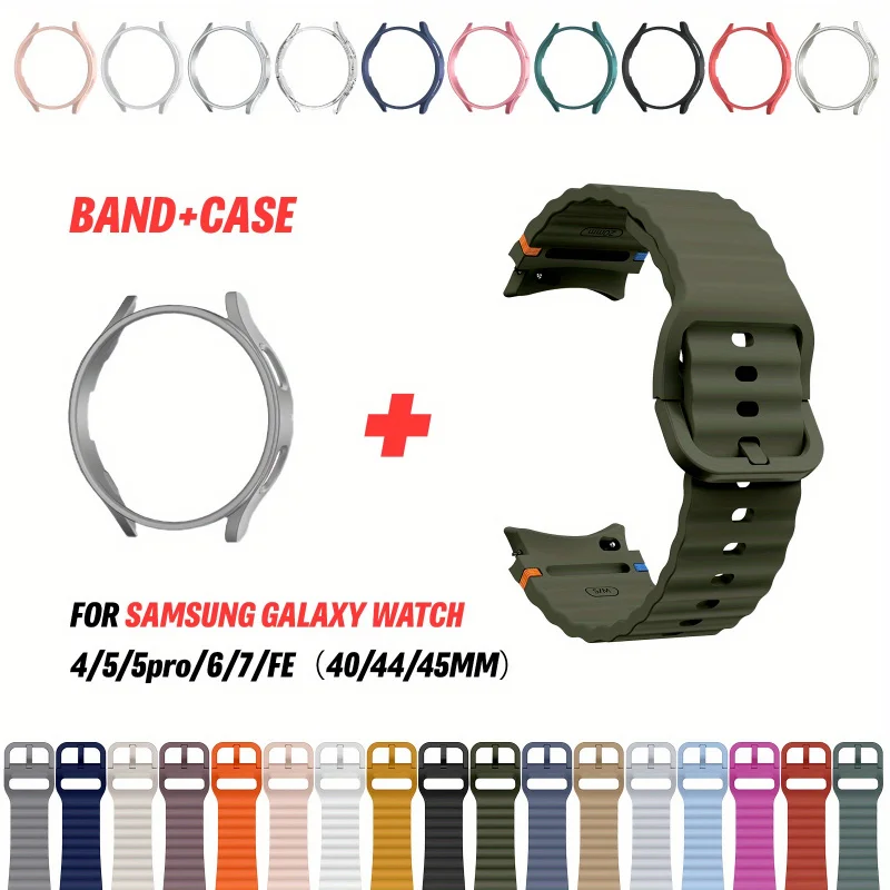 Полый чехол из 2 предметов с ремешком и ПК для Watch7/6/5/5Pro/4/FE, оригинальная цветная пряжка с волнистым стежком, полузакрытая, устойчивая к поту для занятий спортом
Полый чехол из 2 предметов с ремешком и ПК для Watch7/6/5/5Pro/4/FE, оригинальная цветная пряжка с волнистым стежком, полузакрытая, устойчивая к поту для занятий спортом