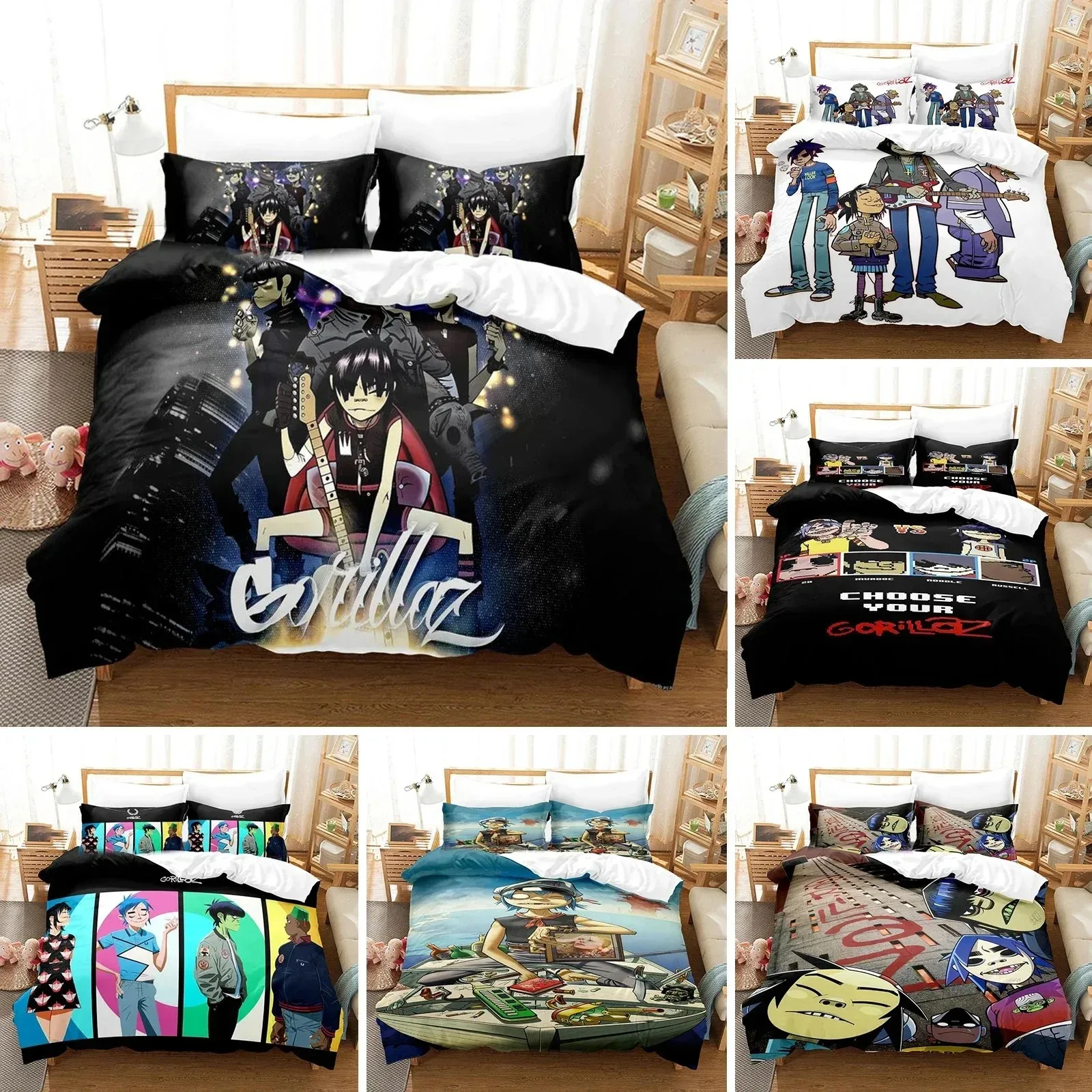 3D Printed Music Gorillaz Bedding Set Duvet Cover Bedroom Comforter Single Twin King Size Quilt Cover Home Textile
3D Printed Music Gorillaz Bedding Set Duvet Cover Bedroom Comforter Single Twin King Size Quilt Cover Home Textile