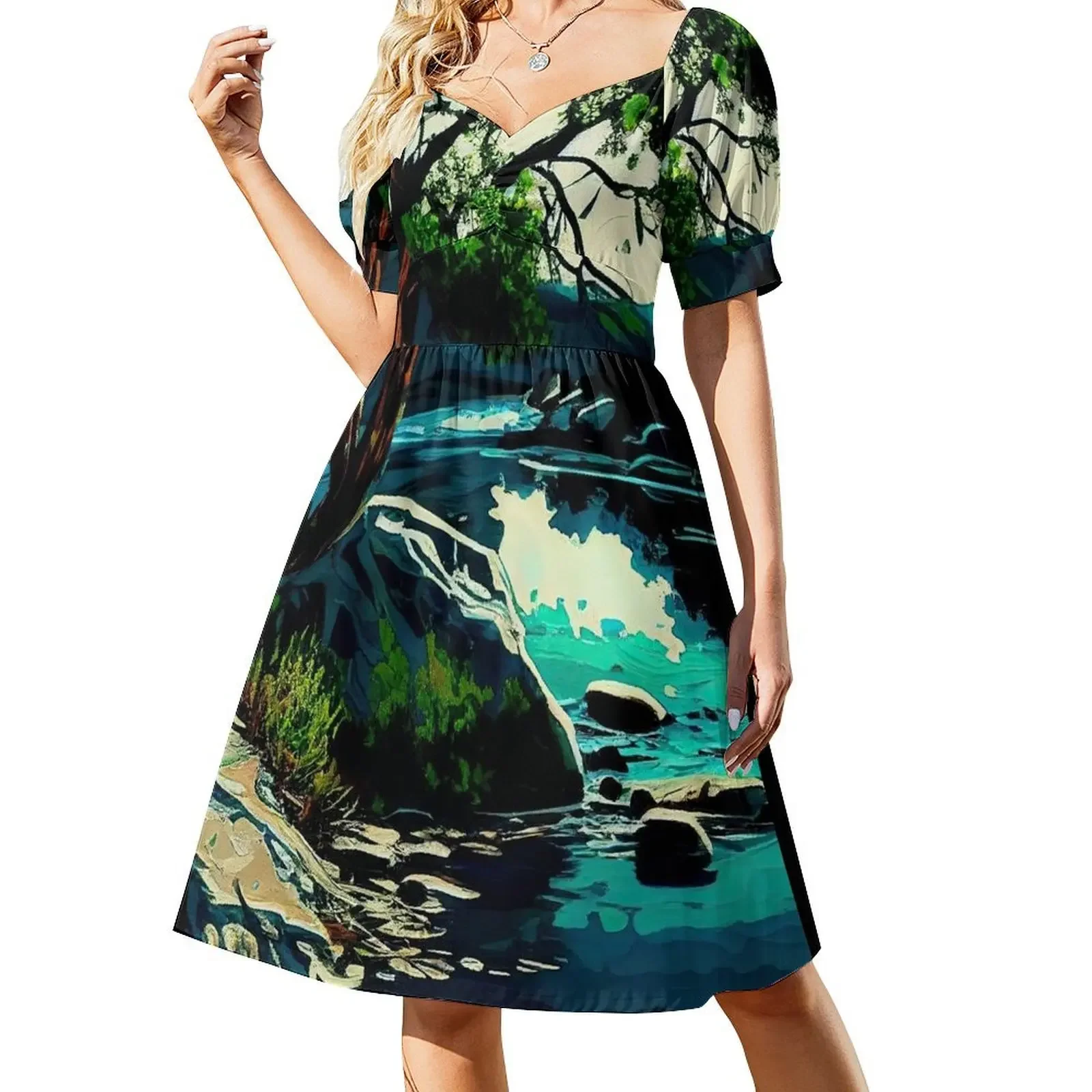 Deep River Scenery Short-Sleeved Dress evening dresses luxury 2025 dress for woman
Deep River Scenery Short-Sleeved Dress evening dresses luxury 2025 dress for woman