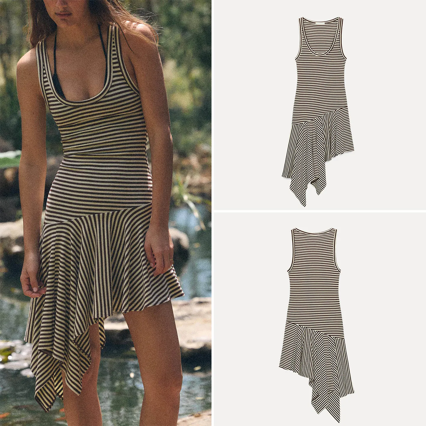 Fashionable Summer Women's Dress Asymmetrical Sleeveless round Neck Striped Casual Style Spring Autumn Ladies' Clothing
Fashionable Summer Women's Dress Asymmetrical Sleeveless round Neck Striped Casual Style Spring Autumn Ladies' Clothing