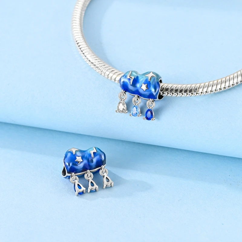 925 Sterling Silver Blue Colored Clouds Raindrops Charm Bead Fit Original Bracelet DIY Women Exquisite Anniversary Jewelry Gifts
925 Sterling Silver Blue Colored Clouds Raindrops Charm Bead Fit Original Bracelet DIY Women Exquisite Anniversary Jewelry Gifts