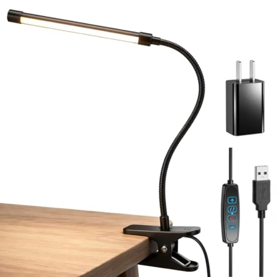 Clip on Reading Light for Books in Bed: Adjustable Dimmable Gooseneck Eye Caring LED Small Desk Table Lamps with Clamp: 3 Modes
Clip on Reading Light for Books in Bed: Adjustable Dimmable Gooseneck Eye Caring LED Small Desk Table Lamps with Clamp: 3 Modes