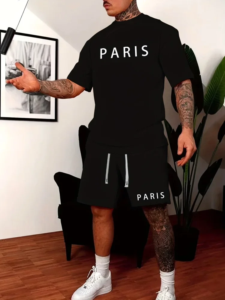 Summer Men's Short sleeved Casual O-neck T-shirt and Sports Shorts Set Comfortable Printed Simple Casual Comfortable Tops
Summer Men's Short sleeved Casual O-neck T-shirt and Sports Shorts Set Comfortable Printed Simple Casual Comfortable Tops
