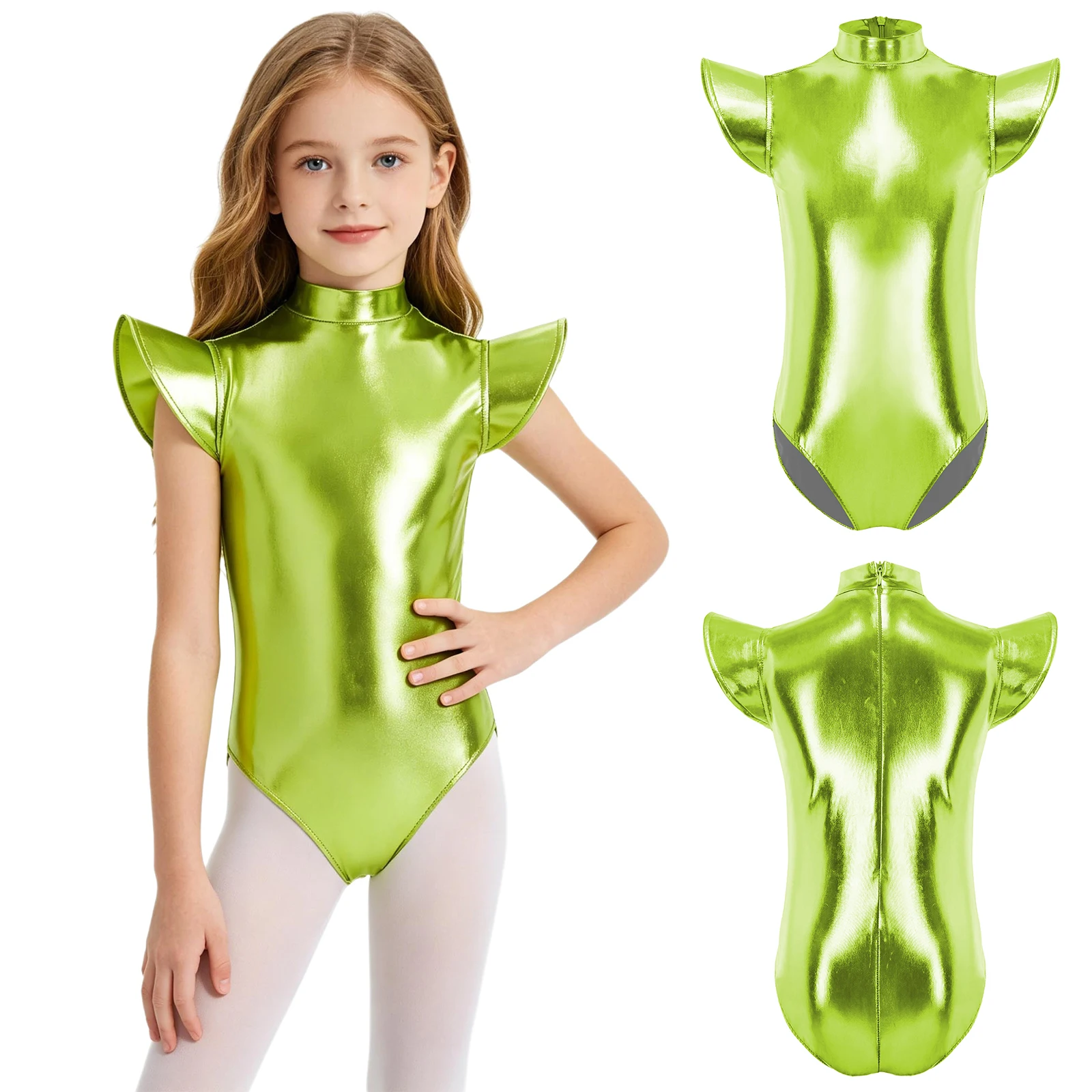 Kids Girls Metallic Mock Neck Cap Sleeve Ballet Tutu Dress Back Invisible Zipper with Attached Bodice Stretchy Quick Dry
Kids Girls Metallic Mock Neck Cap Sleeve Ballet Tutu Dress Back Invisible Zipper with Attached Bodice Stretchy Quick Dry