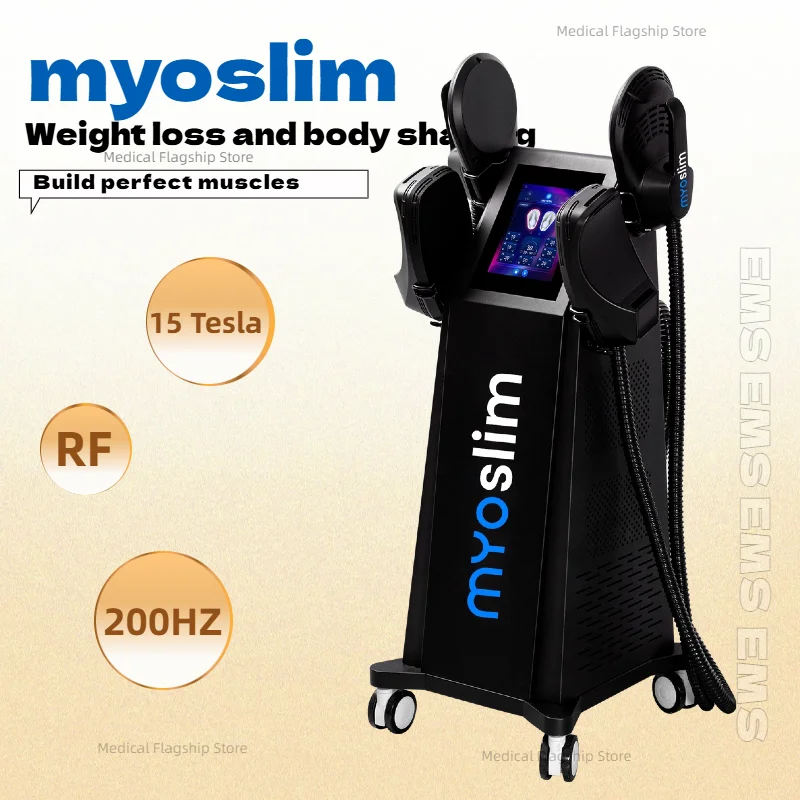 MYOslim Muscle Stimulator 15Tesla Machine with 4 RF Electromagnetic Stimulate Muscle Fat Removel Build muscles Weight Lose
MYOslim Muscle Stimulator 15Tesla Machine with 4 RF Electromagnetic Stimulate Muscle Fat Removel Build muscles Weight Lose