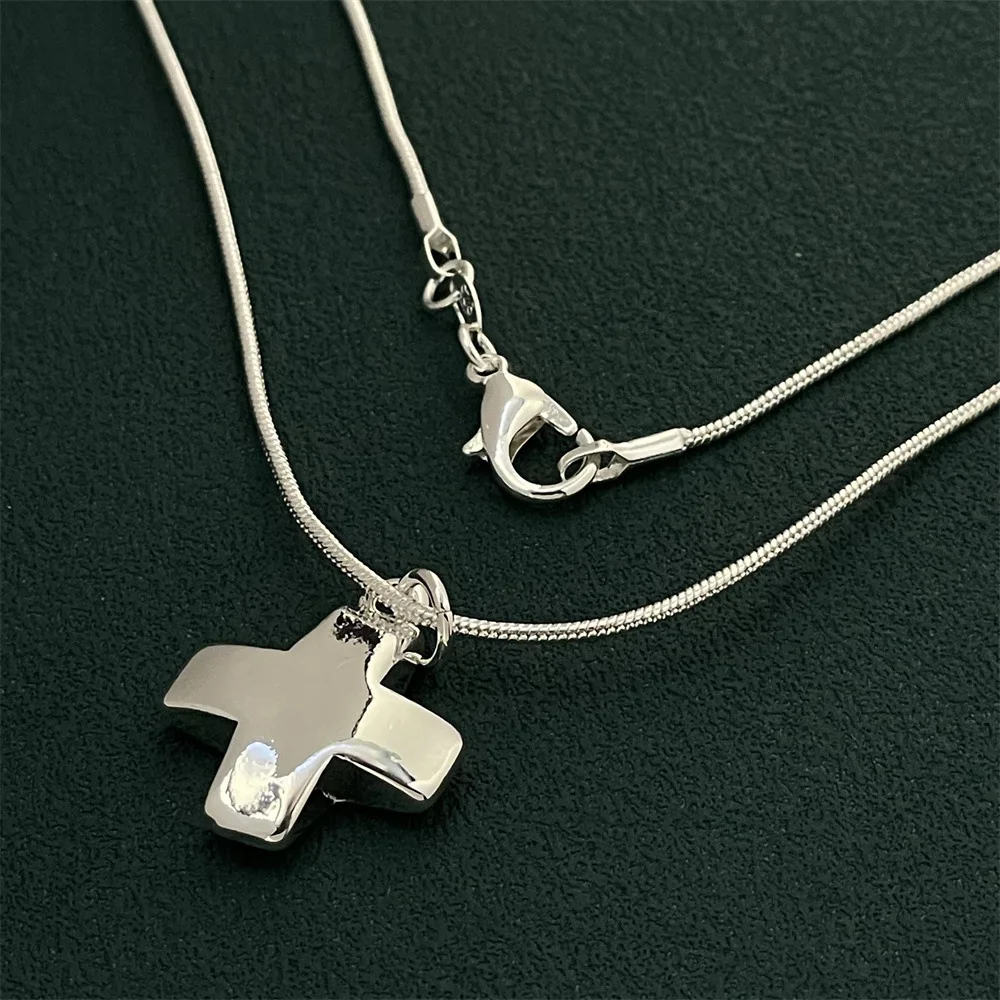 New luxury 925 Sterling Silver lovely cross Necklace for women Fashion boutique Jewelry Wedding Party Anniversary GiftS
New luxury 925 Sterling Silver lovely cross Necklace for women Fashion boutique Jewelry Wedding Party Anniversary GiftS