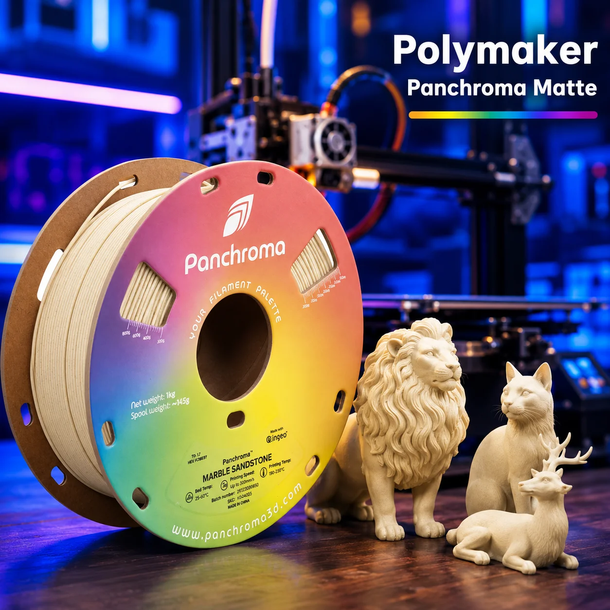 Polymaker Panchroma Matte 1kg 1.75mm Matte PLA 3D Printing Filament Line Consumable
Polymaker Panchroma Matte 1kg 1.75mm Matte PLA 3D Printing Filament Line Consumable