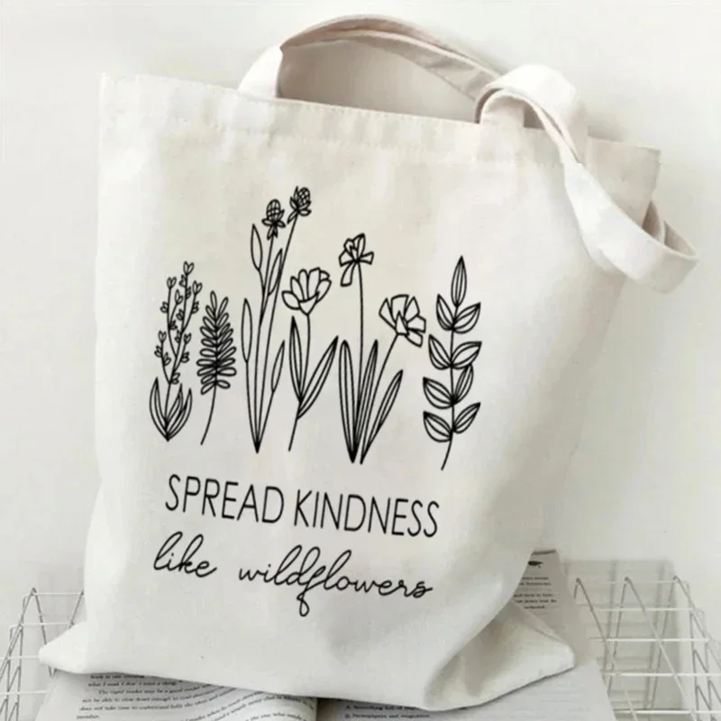 Spread Kindness Like Wildflower Print Women Canvas Tote Bag Vintage Floral Shoulder Bag Fruits of The Spirit Shopping Handbag
Spread Kindness Like Wildflower Print Women Canvas Tote Bag Vintage Floral Shoulder Bag Fruits of The Spirit Shopping Handbag