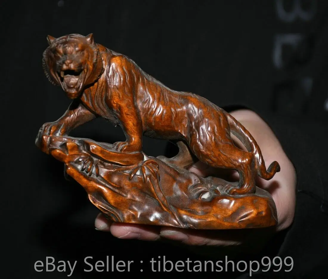 4.8 inch vintage Chinese square wood hand-carved feng shui zodiac year tiger animal statue -
4.8 inch vintage Chinese square wood hand-carved feng shui zodiac year tiger animal statue -