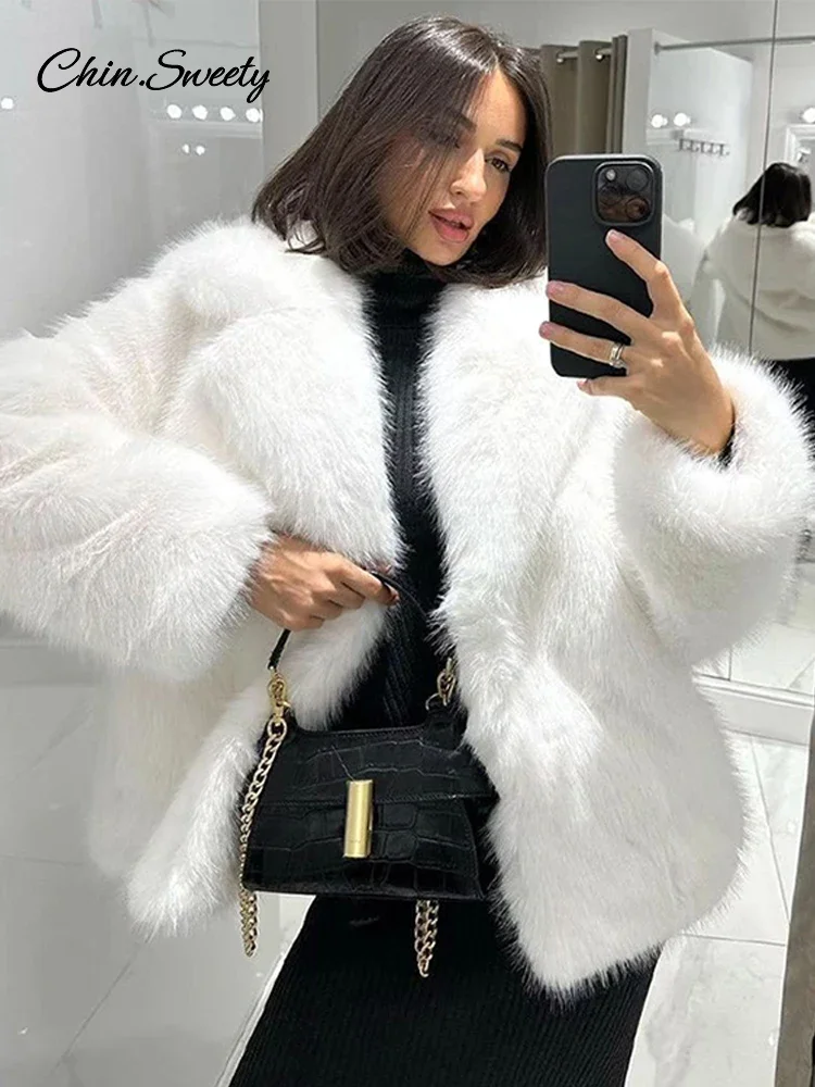 Fluffy Faux Fur Coat Women Elegant Loose Lapel Plush Long Sleeve Buckle Thick Jacket 2024 Autumn Winter Solid Warm Overcoat New
Fluffy Faux Fur Coat Women Elegant Loose Lapel Plush Long Sleeve Buckle Thick Jacket 2024 Autumn Winter Solid Warm Overcoat New
