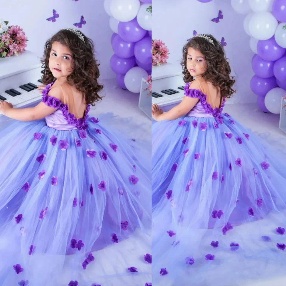 Elegant Lavender Flower Girl Dress Wedding Sheer Neck Appliqued Lace Tiered Tulle Princess Little Baby Birthday Party Dresses
Elegant Lavender Flower Girl Dress Wedding Sheer Neck Appliqued Lace Tiered Tulle Princess Little Baby Birthday Party Dresses