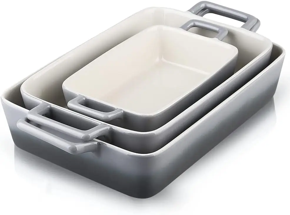 3-Piece Ceramic Baking Dish Set, Rectangular Pans for Cooking, 12x8.5 Inch, Gradient Gray
3-Piece Ceramic Baking Dish Set, Rectangular Pans for Cooking, 12x8.5 Inch, Gradient Gray