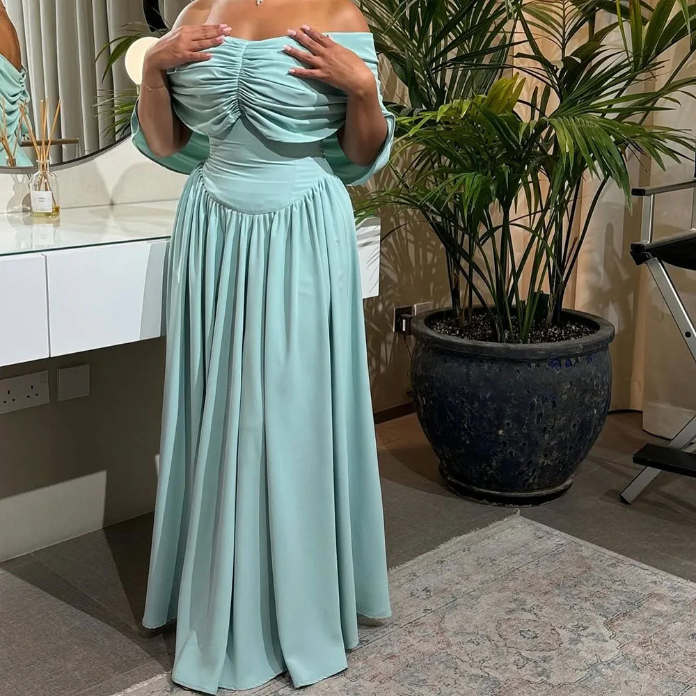 Customized A-line Evening Dresses Floor-length Off The Shoulder Sleeveless Prom Gown Simple Fashion Draped Casual Party Gown
Customized A-line Evening Dresses Floor-length Off The Shoulder Sleeveless Prom Gown Simple Fashion Draped Casual Party Gown