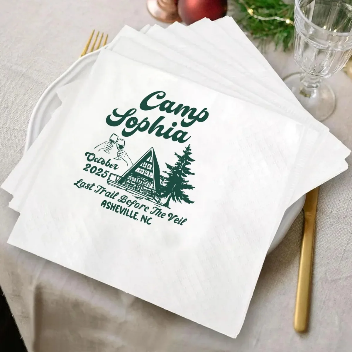 50pcs Personalized Lake Club Bachelorette Napkins, Camp Bachelorette Napkins, Camping Bachelorette Decor
50pcs Personalized Lake Club Bachelorette Napkins, Camp Bachelorette Napkins, Camping Bachelorette Decor