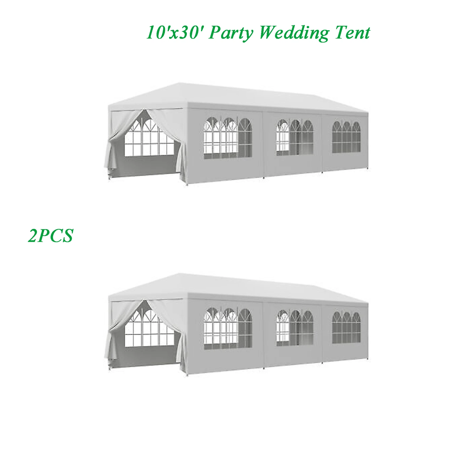 2PCS 10'x30' Party Tent Wedding Patio Gazebo Outdoor Canopy Shade w/8 Side Walls
2PCS 10'x30' Party Tent Wedding Patio Gazebo Outdoor Canopy Shade w/8 Side Walls
