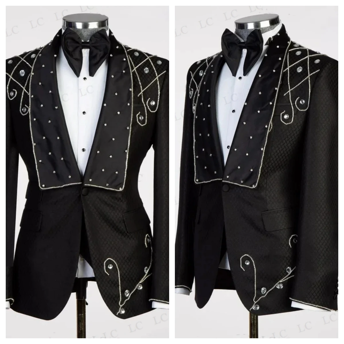 Floral2 Pieces Beads Diamonds Men Suits Blazer Pants Satin Wide Lapel One Button Slim Formal Prom Wedding Groom Custom Plus Size
Floral2 Pieces Beads Diamonds Men Suits Blazer Pants Satin Wide Lapel One Button Slim Formal Prom Wedding Groom Custom Plus Size