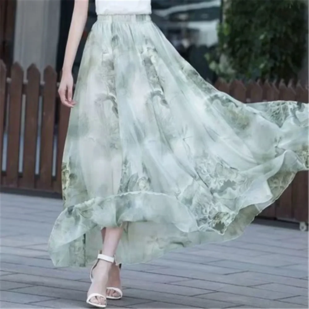Women Long High Waist Holiday Dance Skirt Elegant Beach Boho Hot Sale Lady Vintage Girl Fairy Chiffon Floral Maxi Summer Skirt
Women Long High Waist Holiday Dance Skirt Elegant Beach Boho Hot Sale Lady Vintage Girl Fairy Chiffon Floral Maxi Summer Skirt