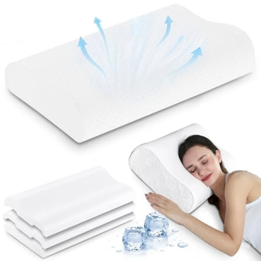 Cooling Memory Foam Pillow with Breathable Cover, Adjustable Height Bed Pillow for Neck Support, Ergonomic Cervica Neck Pillow
Cooling Memory Foam Pillow with Breathable Cover, Adjustable Height Bed Pillow for Neck Support, Ergonomic Cervica Neck Pillow