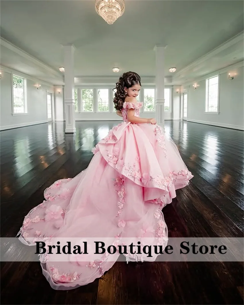Princess Pink Flower Girls Dresses Applique Beads Crystals Pearls Pageant Dresses Child Girls Birthday Party Gown Customized
Princess Pink Flower Girls Dresses Applique Beads Crystals Pearls Pageant Dresses Child Girls Birthday Party Gown Customized