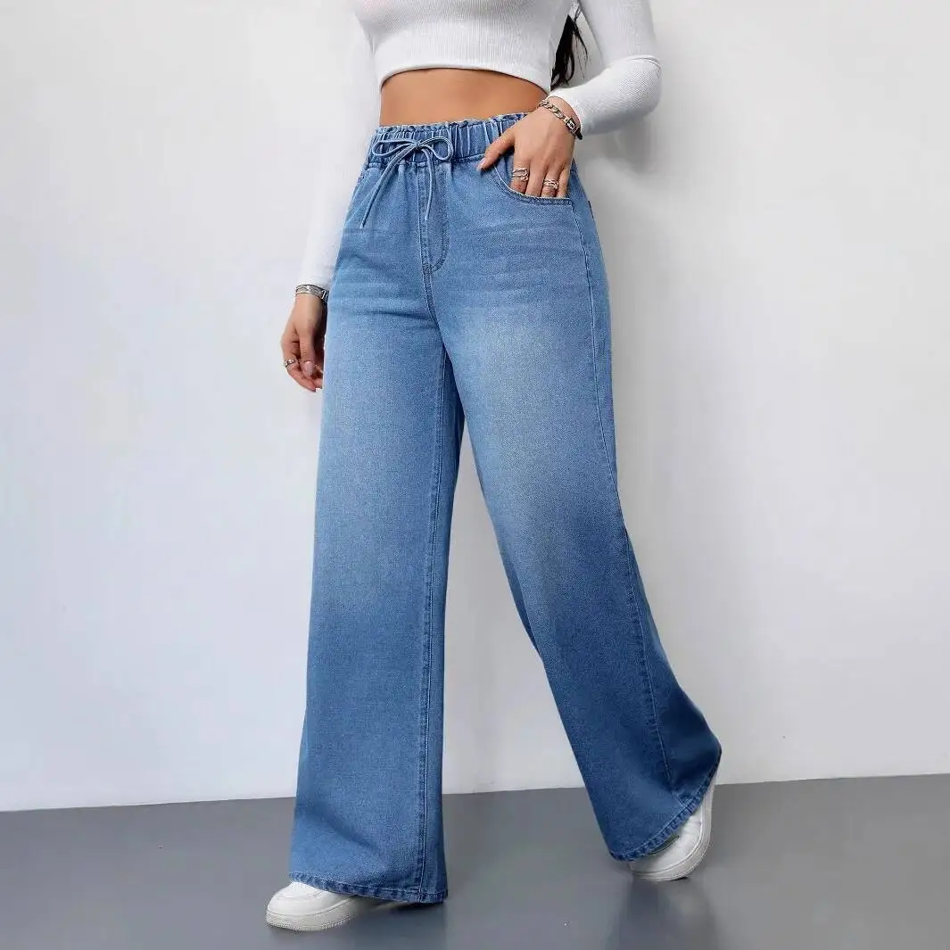 2026 New Washed Solid Color High-Waisted Wide-Leg Pants Elastic Waist Women's Jeans Loose Slimming Long Pants For Women
2026 New Washed Solid Color High-Waisted Wide-Leg Pants Elastic Waist Women's Jeans Loose Slimming Long Pants For Women