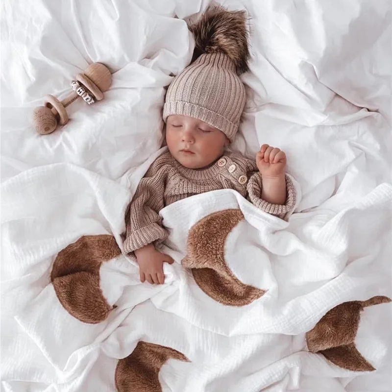 Baby Cotton Moon Blankets Newborn Swaddle Wrap Ruffle Blankets Toddler Infant Bedding Quilt New Born Basket Stroller Blankets
Baby Cotton Moon Blankets Newborn Swaddle Wrap Ruffle Blankets Toddler Infant Bedding Quilt New Born Basket Stroller Blankets
