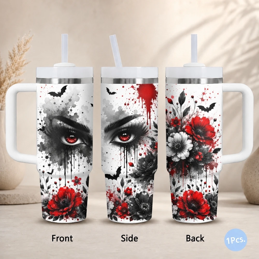 Eyes Bats Roses Vacuum Flasks 40oz Thermal Stainless Steel Tumbler with Handle Straw Leakproof Mug
Eyes Bats Roses Vacuum Flasks 40oz Thermal Stainless Steel Tumbler with Handle Straw Leakproof Mug