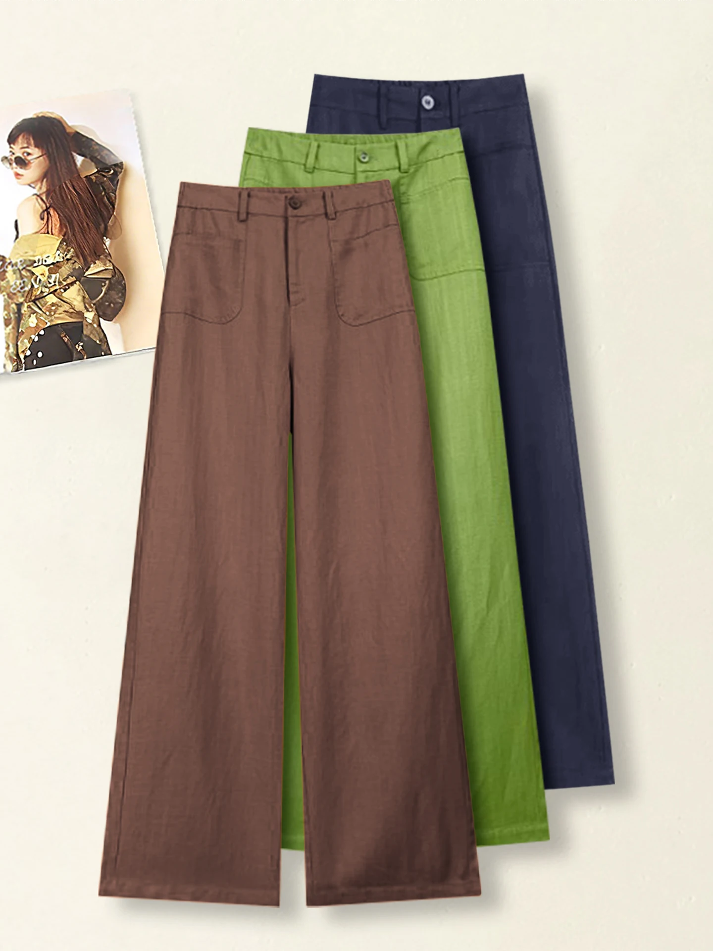 High Waist Wide Leg Pants Women's Summer Thin New Small Size Linen Casual Straight Leg Pants Draping Loose Fit Trousers
High Waist Wide Leg Pants Women's Summer Thin New Small Size Linen Casual Straight Leg Pants Draping Loose Fit Trousers