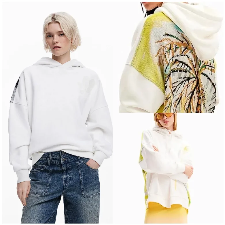 Foreign trade Spain original single European and American style knitted spliced hooded drawstring loose women's hoodie 2025
Foreign trade Spain original single European and American style knitted spliced hooded drawstring loose women's hoodie 2025