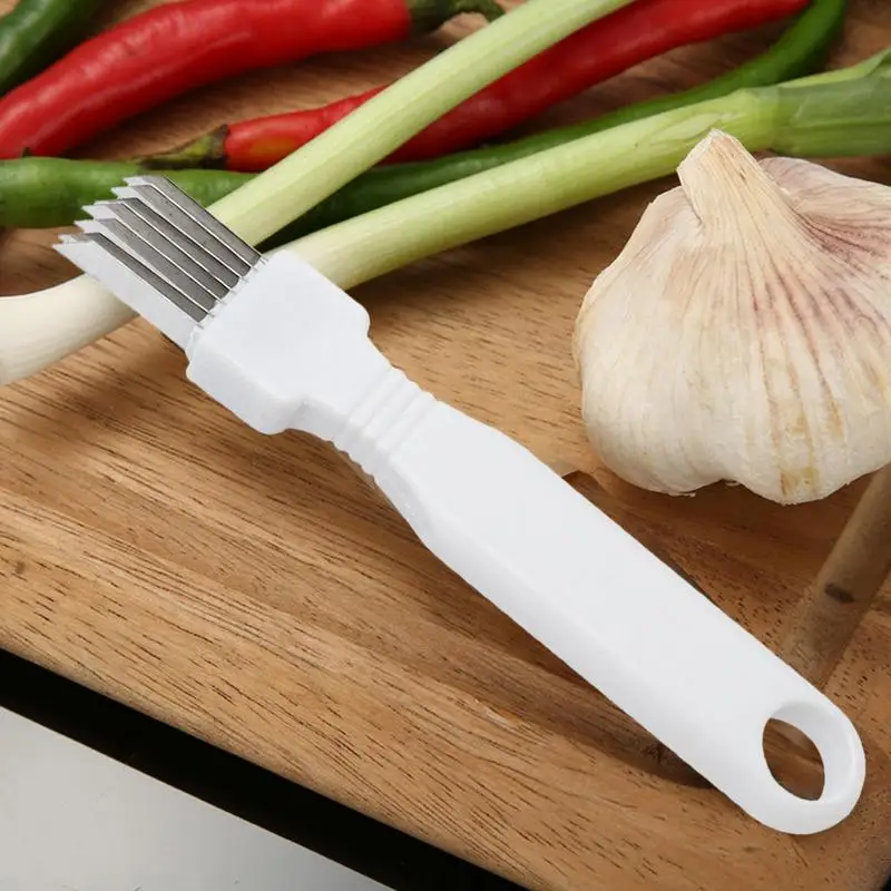 Scallion Slicer Tool Kitchen Scallion Shredder Cutter In Stainless Steel Non-Slip Vegetable Cooking Prep Cutter For Beginners
Scallion Slicer Tool Kitchen Scallion Shredder Cutter In Stainless Steel Non-Slip Vegetable Cooking Prep Cutter For Beginners