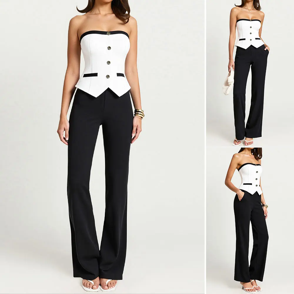 Mia Muse Boutique, официальные комплекты полной длины с натуральной талией для женщин, летние модные деловые лоскутные комплекты без рукавов с открытыми плечами
Mia Muse Boutique, официальные комплекты полной длины с натуральной талией для женщин, летние модные деловые лоскутные комплекты без рукавов с открытыми плечами