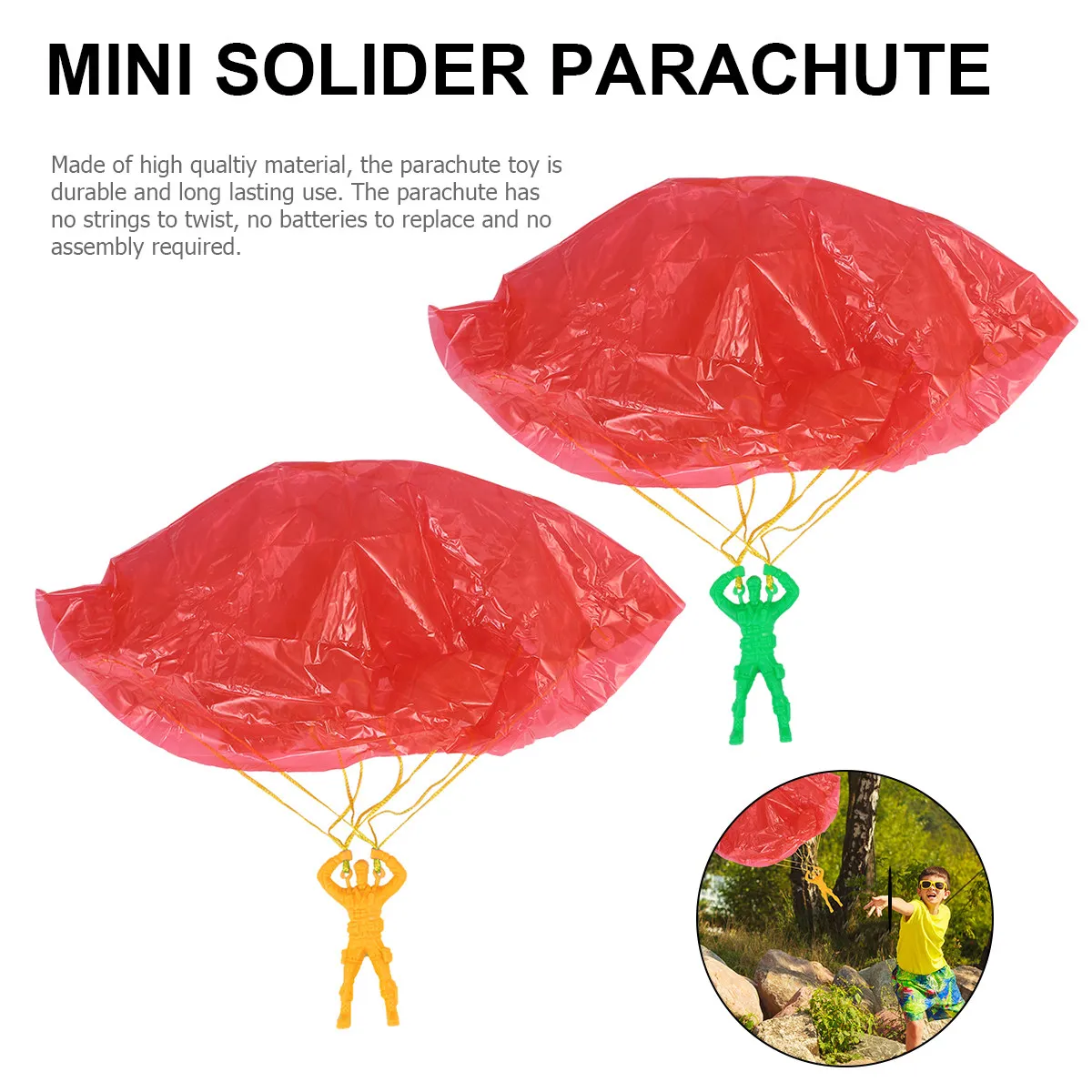 6Pcs Parachute High Quality Material Durable Long Lasting Use No Assembly Required Great Gift for Boys Girls Kids Parachute
6Pcs Parachute High Quality Material Durable Long Lasting Use No Assembly Required Great Gift for Boys Girls Kids Parachute