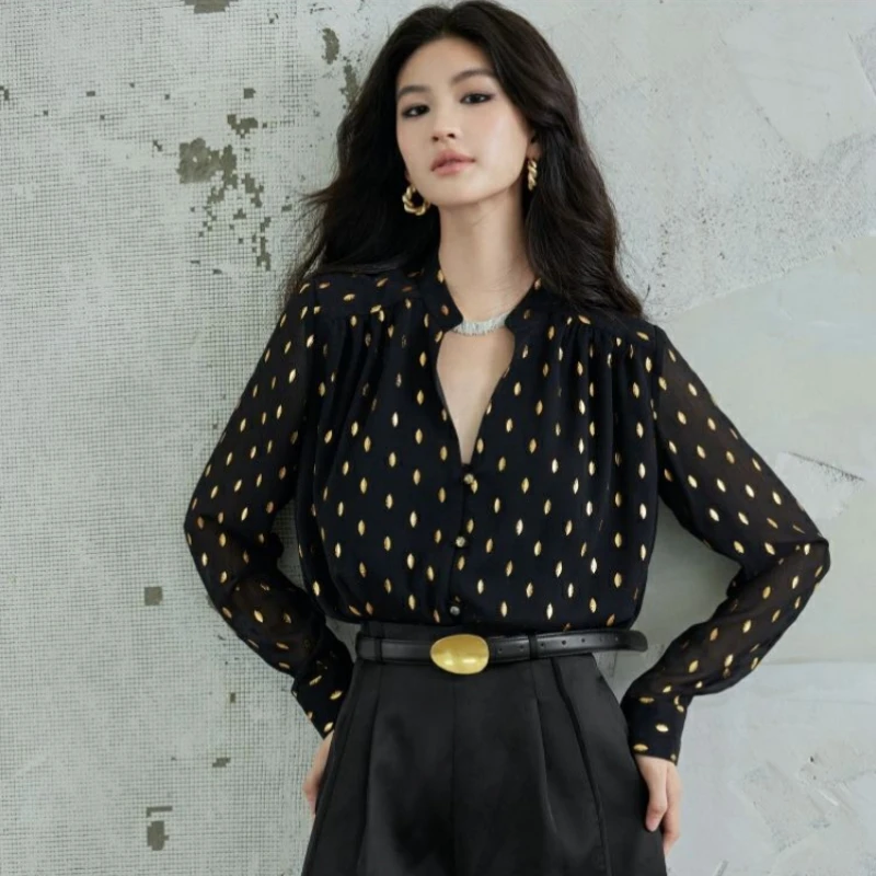 Новая женская блузка из шифона с воротником-стойкой, свободного кроя, с принтом, элегантная, весна-осень 2026 Блузка в корейском стиле
Новая женская блузка из шифона с воротником-стойкой, свободного кроя, с принтом, элегантная, весна-осень 2026 Блузка в корейском стиле