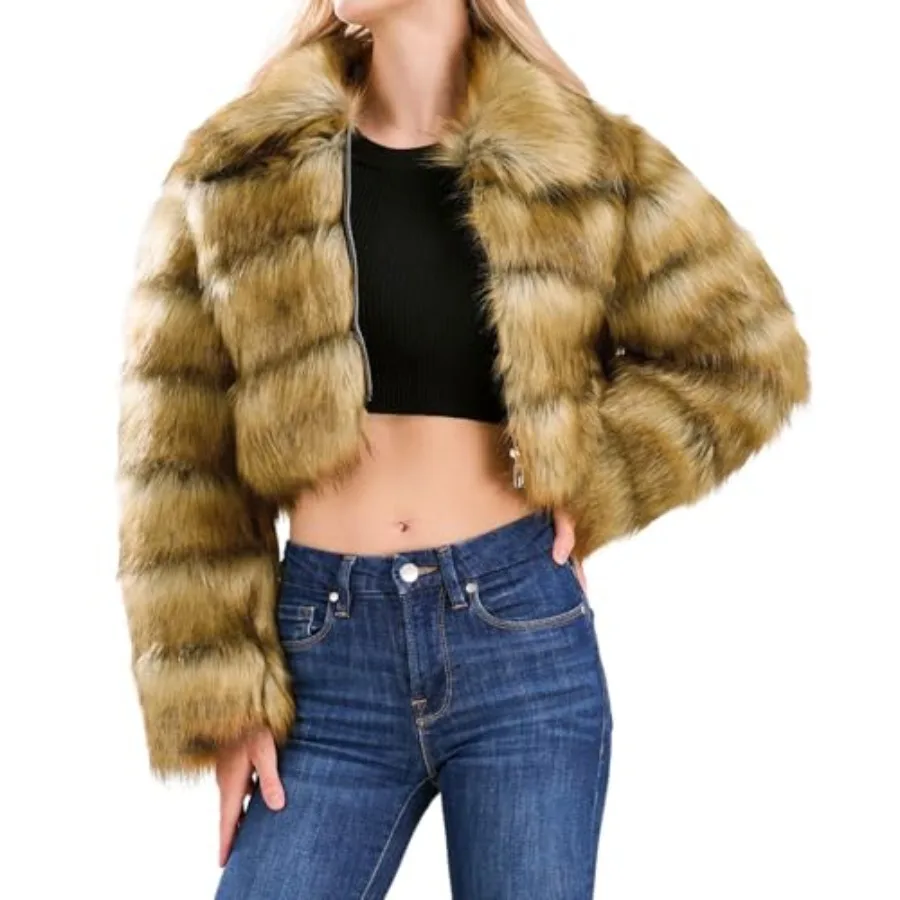 loveimgs Women Fluffy Faux Fur Coat Cropped Jacket Puffer Jacket Zip Up Winter Warm Fuzzy Teddy Jacket
loveimgs Women Fluffy Faux Fur Coat Cropped Jacket Puffer Jacket Zip Up Winter Warm Fuzzy Teddy Jacket