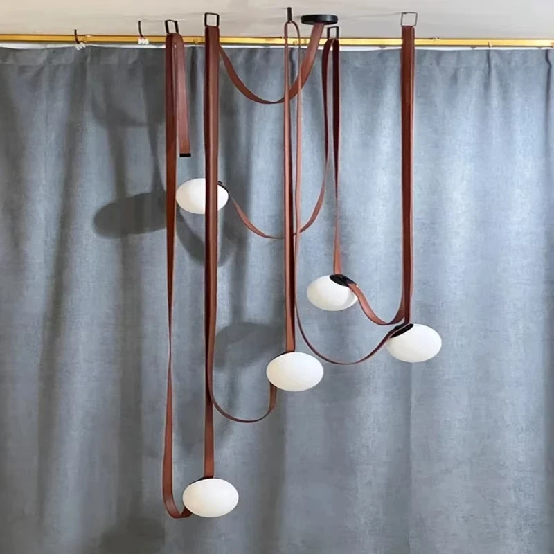 Nordic Leather Chandelier Italian Leather Belt Minimalist Designer Leather Living Room Hotel Villa Restaurant Chandelier
Nordic Leather Chandelier Italian Leather Belt Minimalist Designer Leather Living Room Hotel Villa Restaurant Chandelier