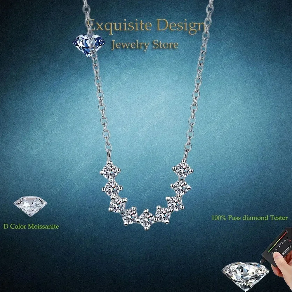U-shaped 9 Moissanite in A Row Pendant 0.54CT Women Wedding PT950 Platinum Necklaces Girlfriend Valentine's Day Fine Jewelry
U-shaped 9 Moissanite in A Row Pendant 0.54CT Women Wedding PT950 Platinum Necklaces Girlfriend Valentine's Day Fine Jewelry