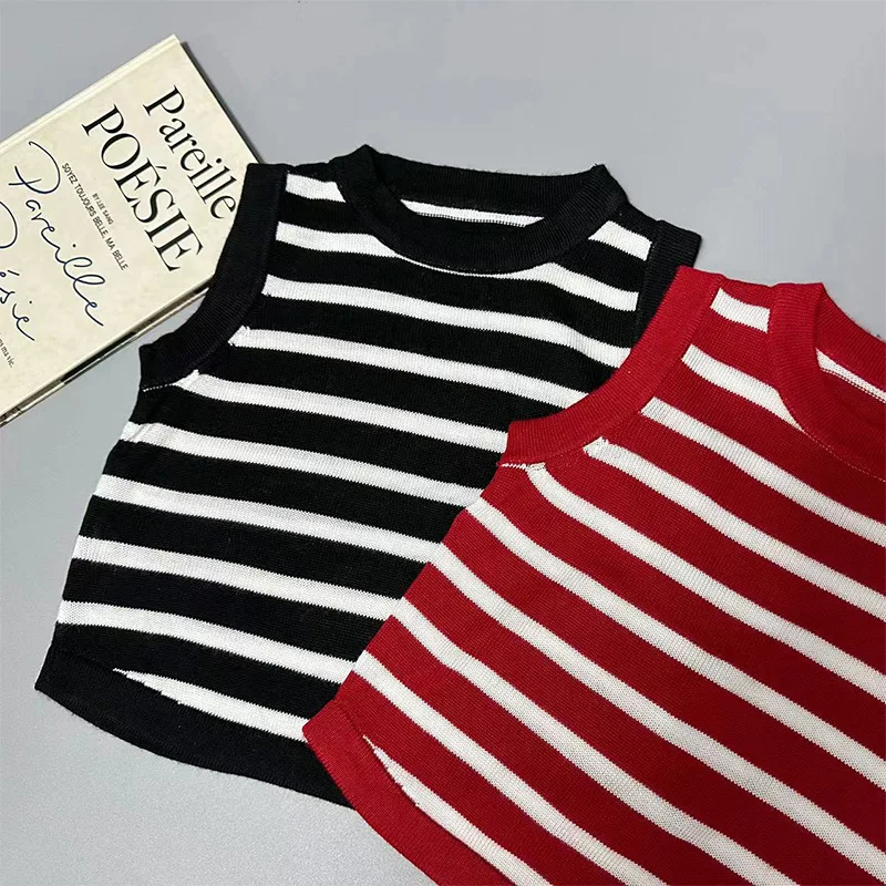 Childrens Summer Knitted Ice Silk Vest New Korean Version Baby Fashion Striped Shoulder Summer Style
Childrens Summer Knitted Ice Silk Vest New Korean Version Baby Fashion Striped Shoulder Summer Style