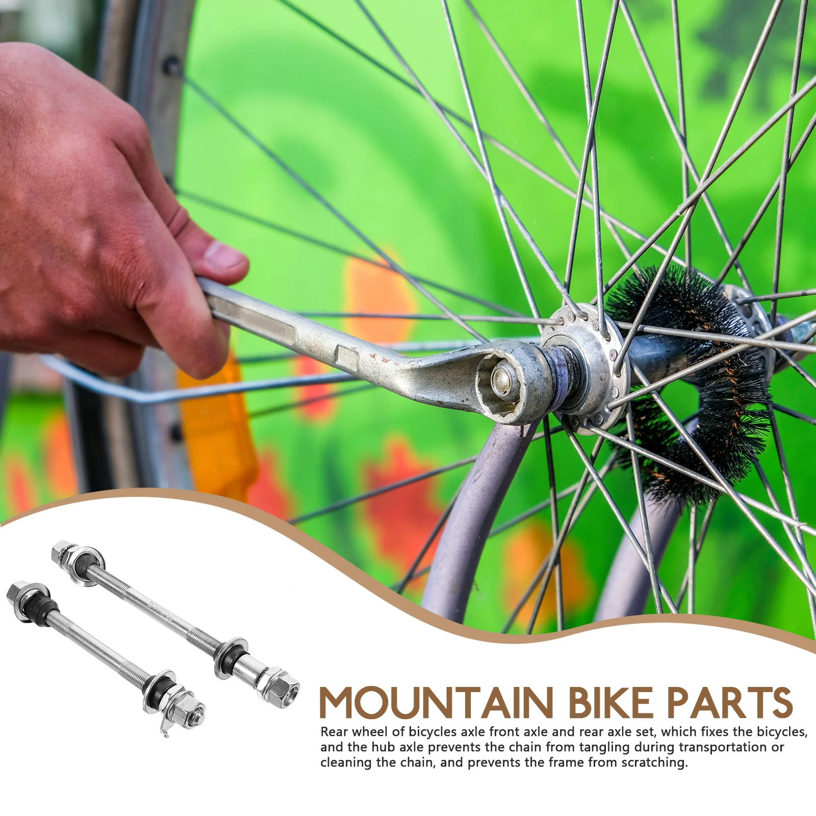 2Pcs Bike Axle Front and Rear Iron Axle Durable Quick Release Wear Resistant Mountain Road Bike Accessories Front Shaft 
2Pcs Bike Axle Front and Rear Iron Axle Durable Quick Release Wear Resistant Mountain Road Bike Accessories Front Shaft