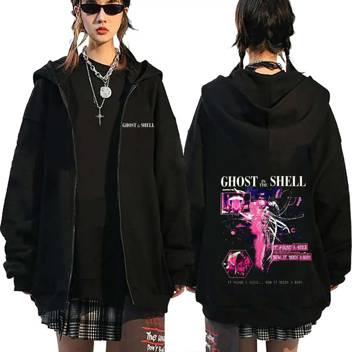 Anime Ghost in The Shell Zipper Hoodie Manga Kusanagi Motoko Graphic Zip Up Hoodies Men Women Fashion Vintage Oversized Jacket
Anime Ghost in The Shell Zipper Hoodie Manga Kusanagi Motoko Graphic Zip Up Hoodies Men Women Fashion Vintage Oversized Jacket