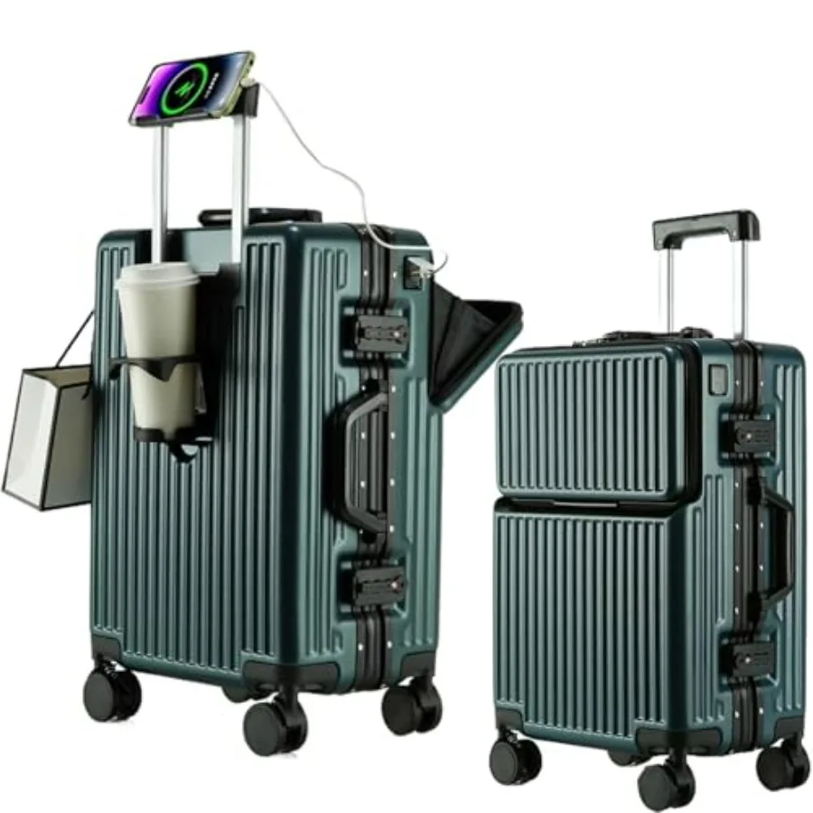 2-Piece Hardshell Zipperless Luggage Set, 20/26" Aluminum Frame Hardshell Spinner Luggage, Airline Approved Carry-On Luggage, T
2-Piece Hardshell Zipperless Luggage Set, 20/26" Aluminum Frame Hardshell Spinner Luggage, Airline Approved Carry-On Luggage, T