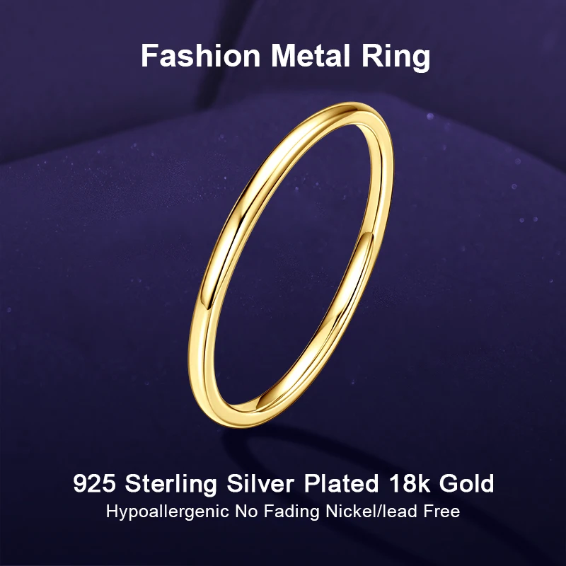 IOGOU 18k Gold Plated Ring for Women 925 Sterling Silver Trend New in Simple Fashion Wedding Band Metal Ring Couple Fine Jewelry
IOGOU 18k Gold Plated Ring for Women 925 Sterling Silver Trend New in Simple Fashion Wedding Band Metal Ring Couple Fine Jewelry