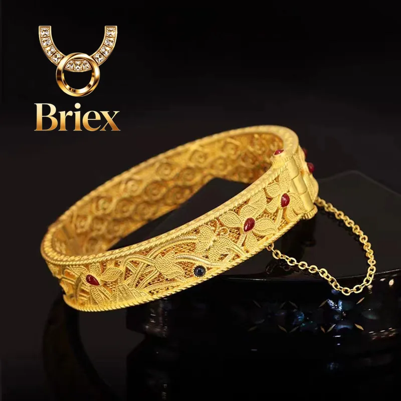 Briex Jewelry Luxury 24K 9999 Pure Gold real gold Women's Enamel Bracelet Buckle Hollow Bracelet
Briex Jewelry Luxury 24K 9999 Pure Gold real gold Women's Enamel Bracelet Buckle Hollow Bracelet