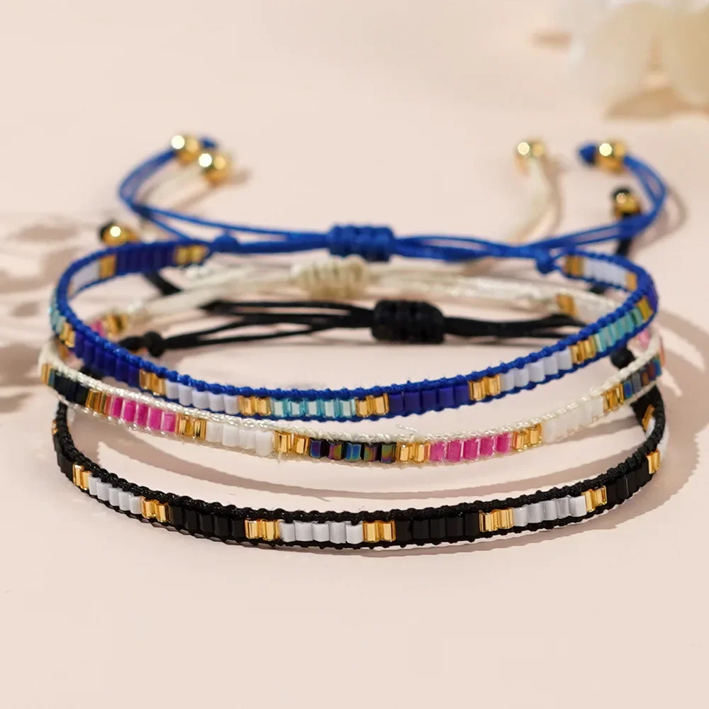 Beaded bracelet Originality Gradient color Hand knitting Bohemia Adjustable Tide Female Simple Rice bead bracelet
Beaded bracelet Originality Gradient color Hand knitting Bohemia Adjustable Tide Female Simple Rice bead bracelet