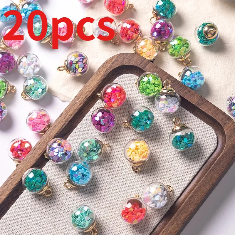 20pcs Crystal Glass Ball Pendant Heart-shaped Sequined Quicksand Round Ornament DIY Bracelet Beaded Earring Pendant.
20pcs Crystal Glass Ball Pendant Heart-shaped Sequined Quicksand Round Ornament DIY Bracelet Beaded Earring Pendant.