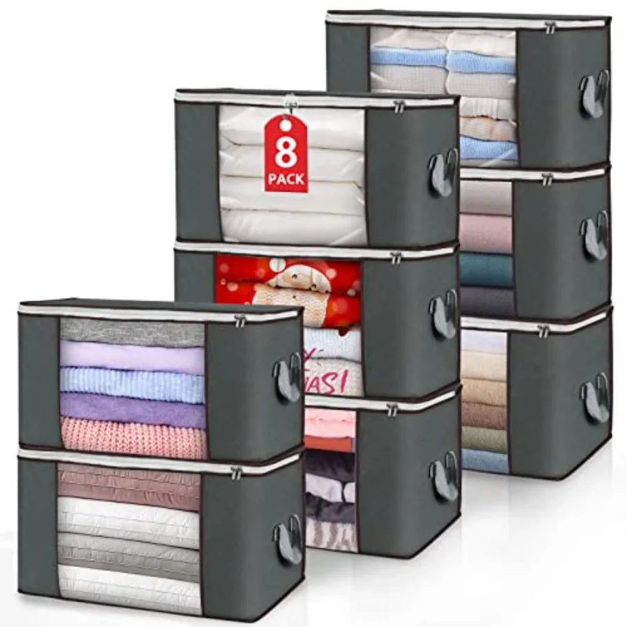 Large Storage Bags, Clothes Storage Bins Foldable Closet Organizers Storage Containers with Durable Handles Thick Fabric for Bl
Large Storage Bags, Clothes Storage Bins Foldable Closet Organizers Storage Containers with Durable Handles Thick Fabric for Bl