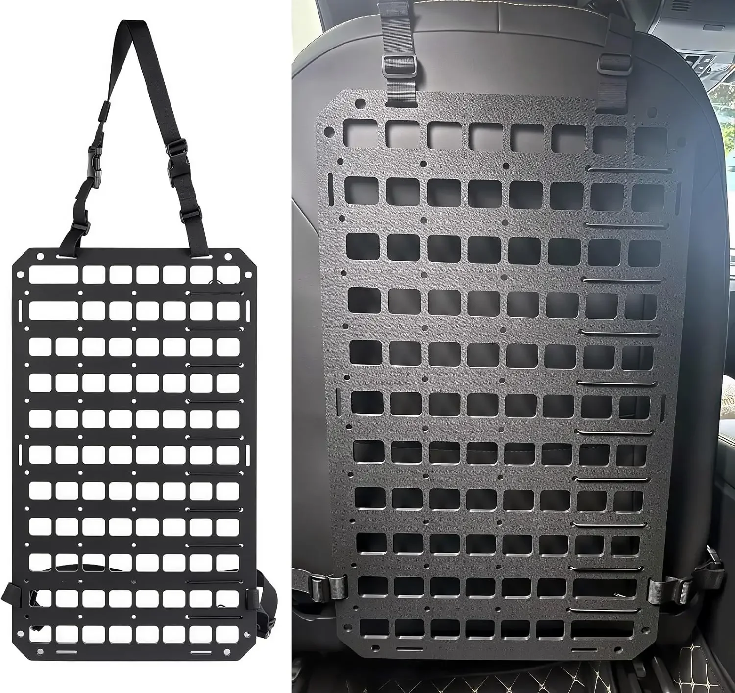 Rigid MOLLE Panel for Car Seat Back Organizer - Tactical Gear Holder for Truck SUV Van
Rigid MOLLE Panel for Car Seat Back Organizer - Tactical Gear Holder for Truck SUV Van